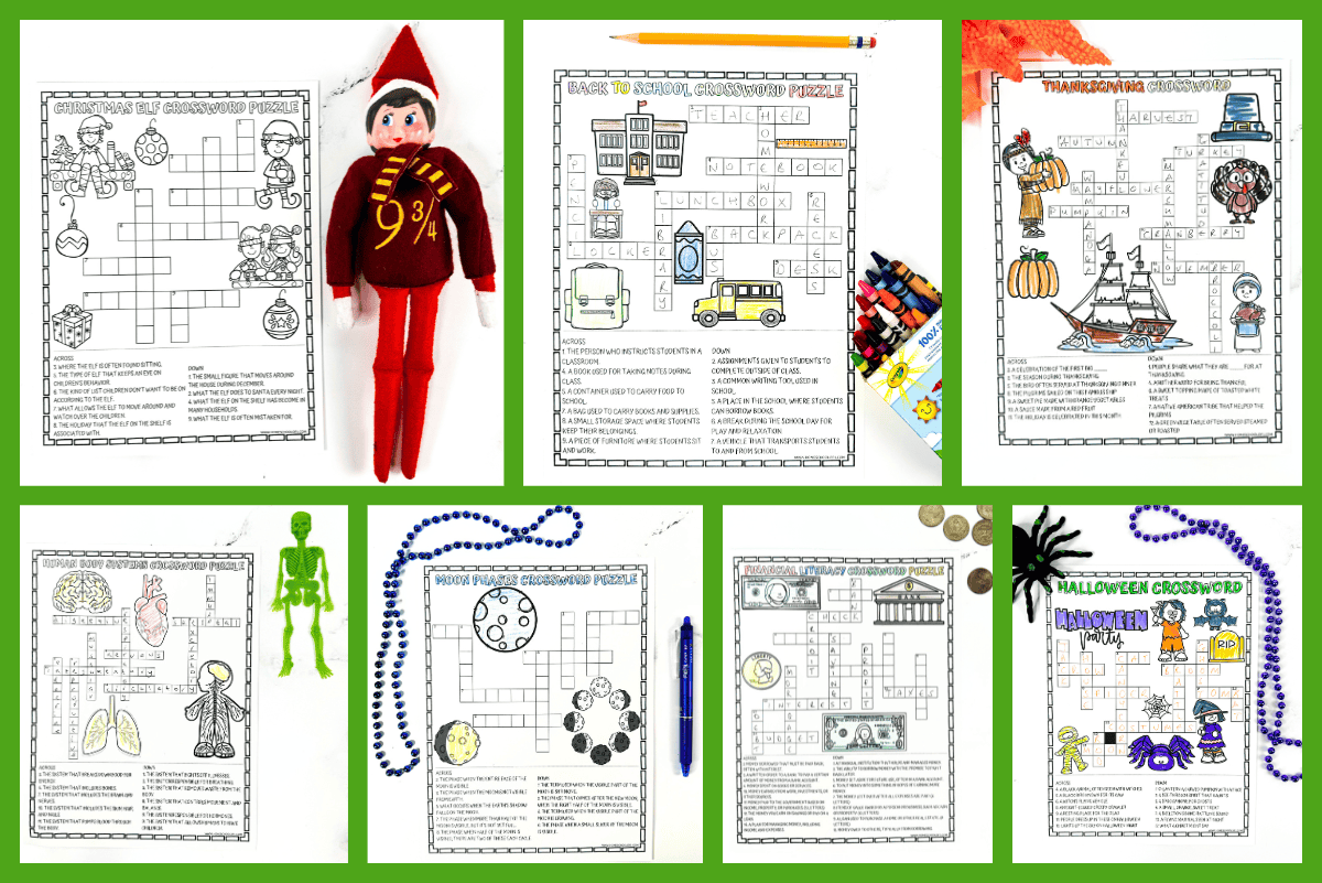 17 Themed Free Printable Crossword Puzzles For Kids