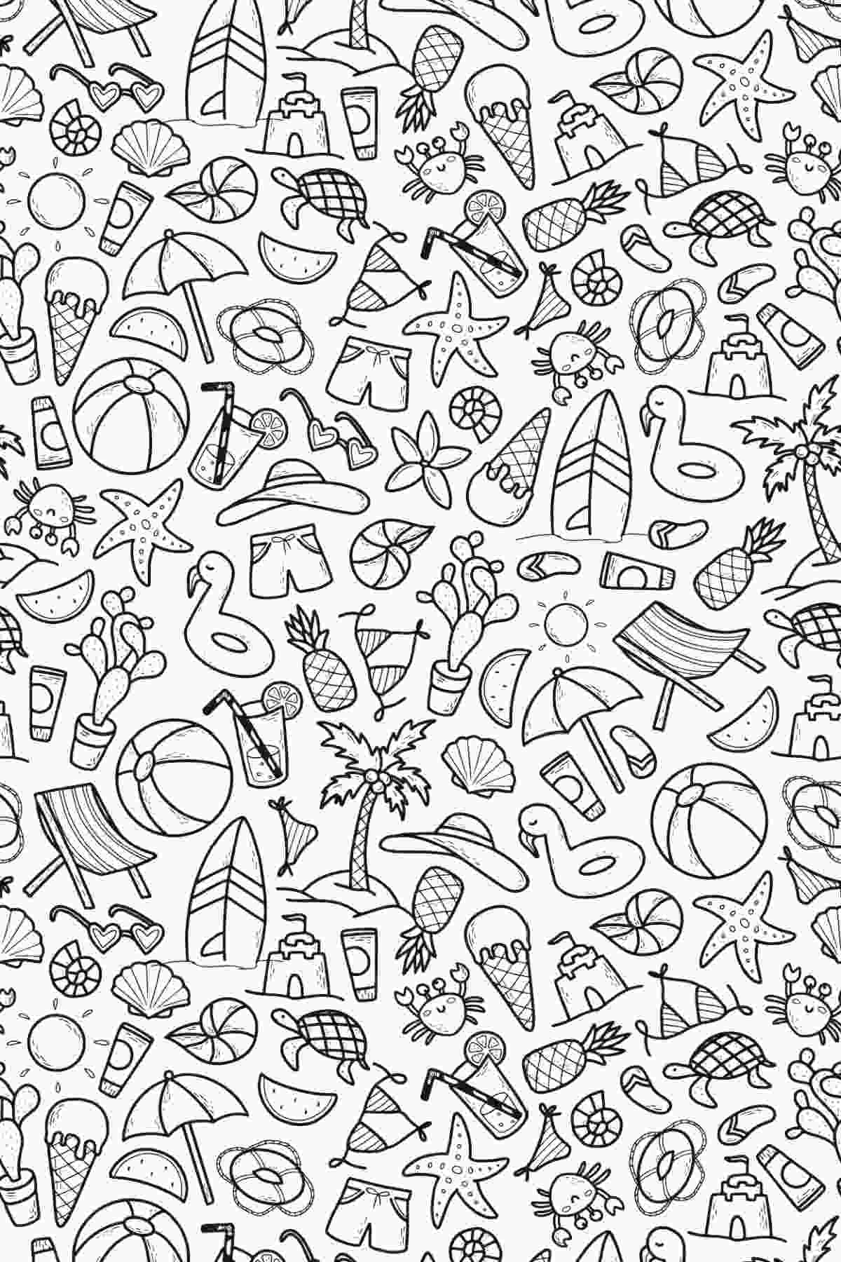 Summer Colouring Printable Crossword