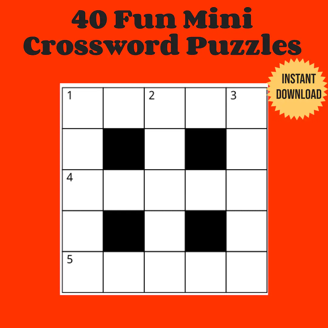 40 Fun 5x5 Mini Crossword Puzzles Word Games Mini Puzzle Games Crossword Challenge Word Puzzles Etsy