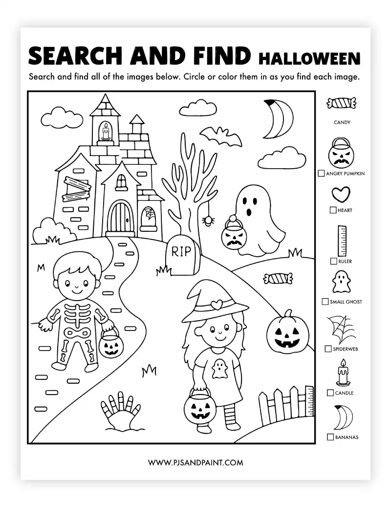 42 Free Printable Halloween Games And Activities Pjs And Paint
