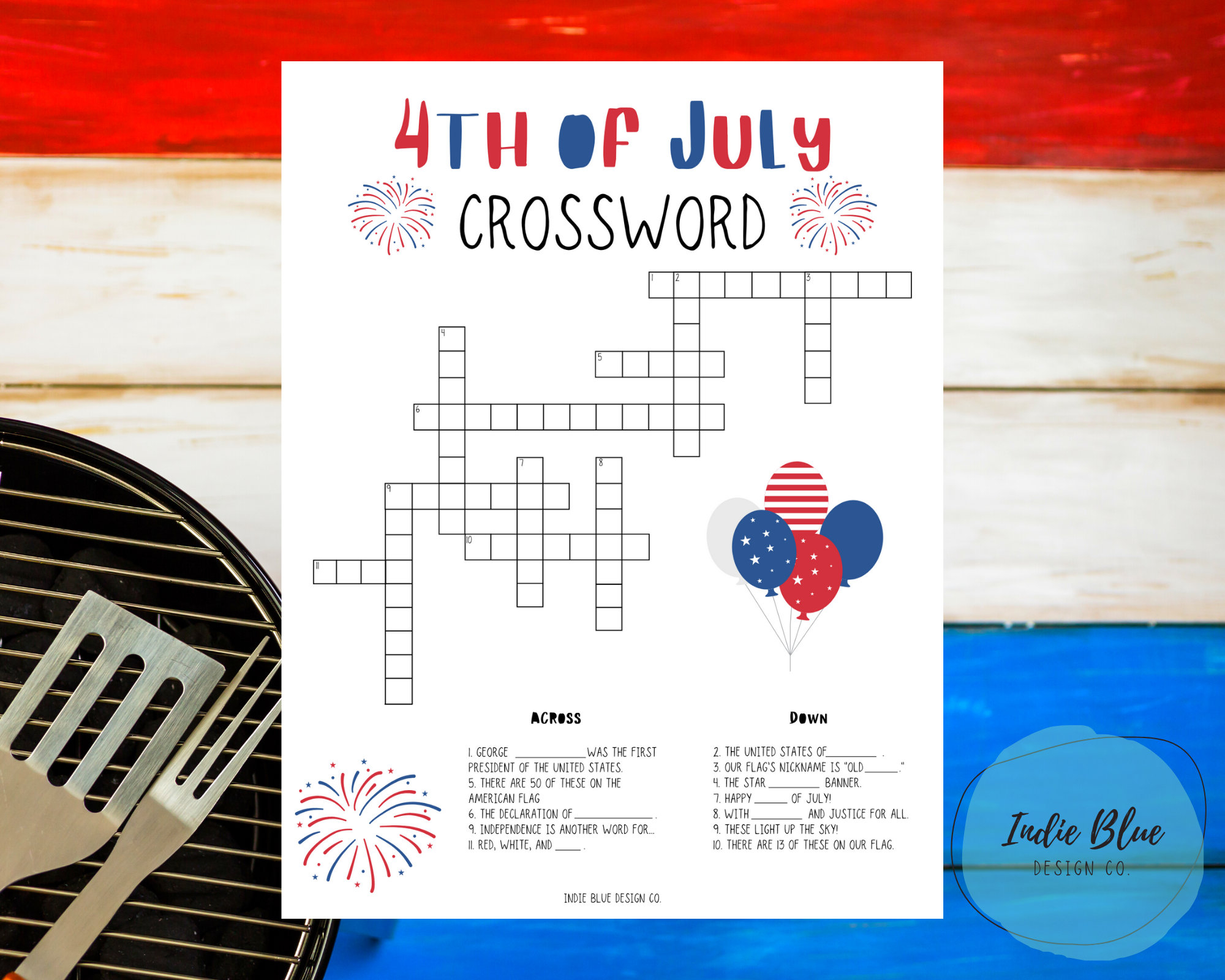 4th Of July Crossword Puzzle Printable Kids Crossword Puzzle 4th 