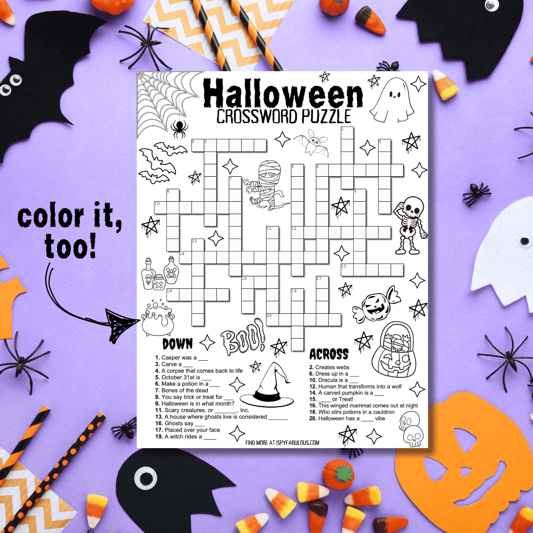 Halloween Crossword Printable with Answers PDF