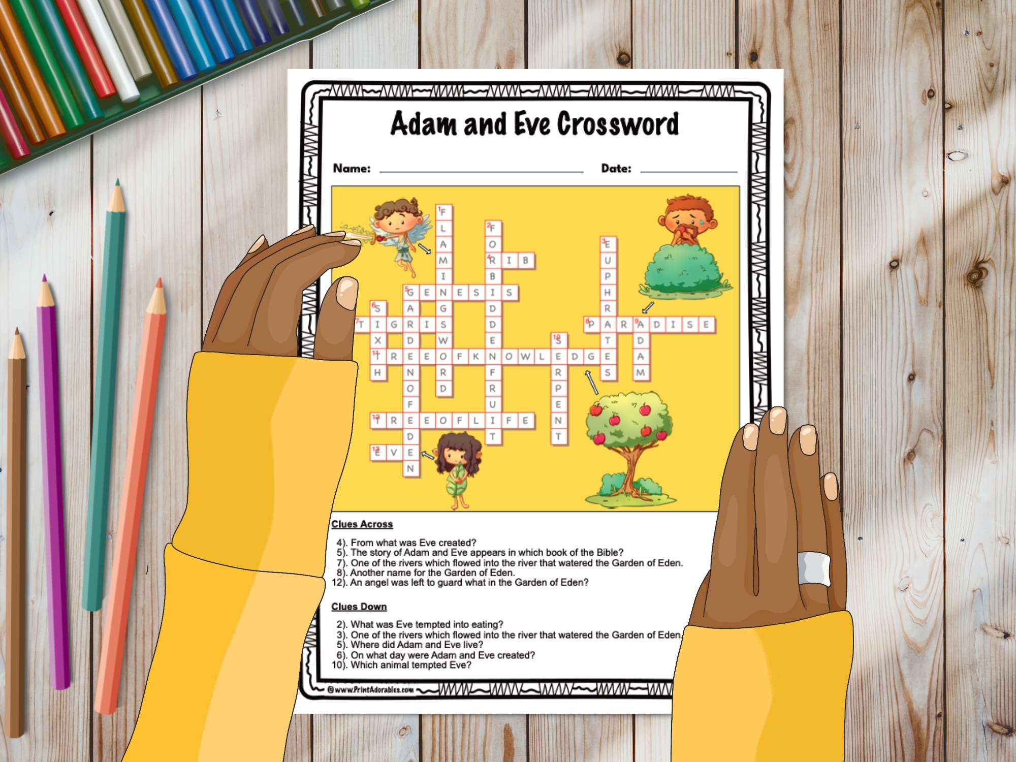 Adam And Eve Crossword Puzzle Printable Made By Teachers