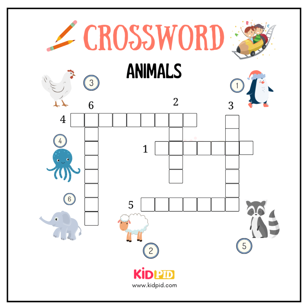 Animals Crosswords Worksheet For Grade 2 Kidpid