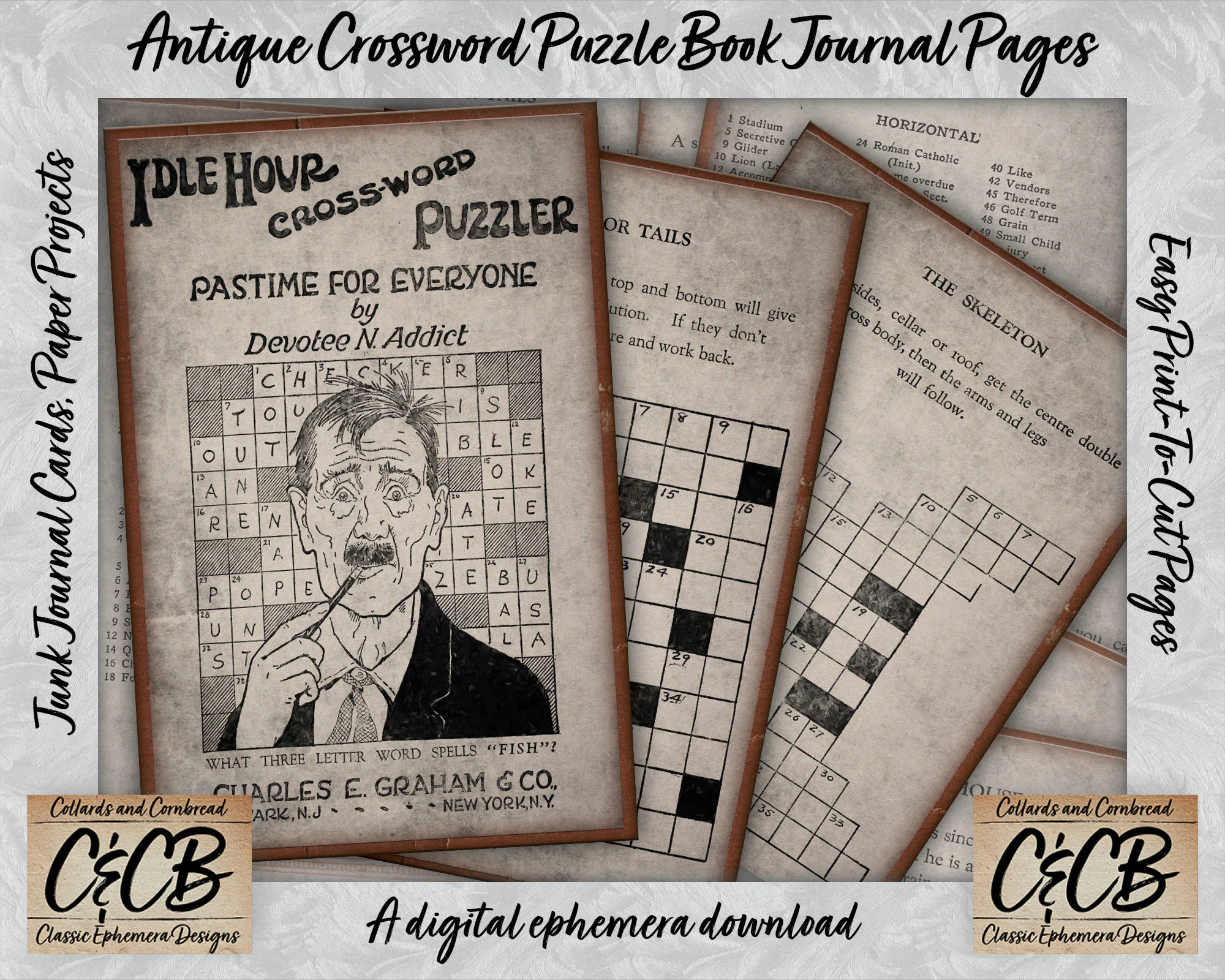 Antique Crossword Puzzle Book Grunged Journal Pages Digital Download Kit For Junk Journaling Card Making Scrapbooking And Paper Crafting Etsy Antique Crossword Puzzle Book Grunged Journal Pages Digital Download Kit For Junk Journaling Card Making Scrapbooking And Paper Crafting Etsy