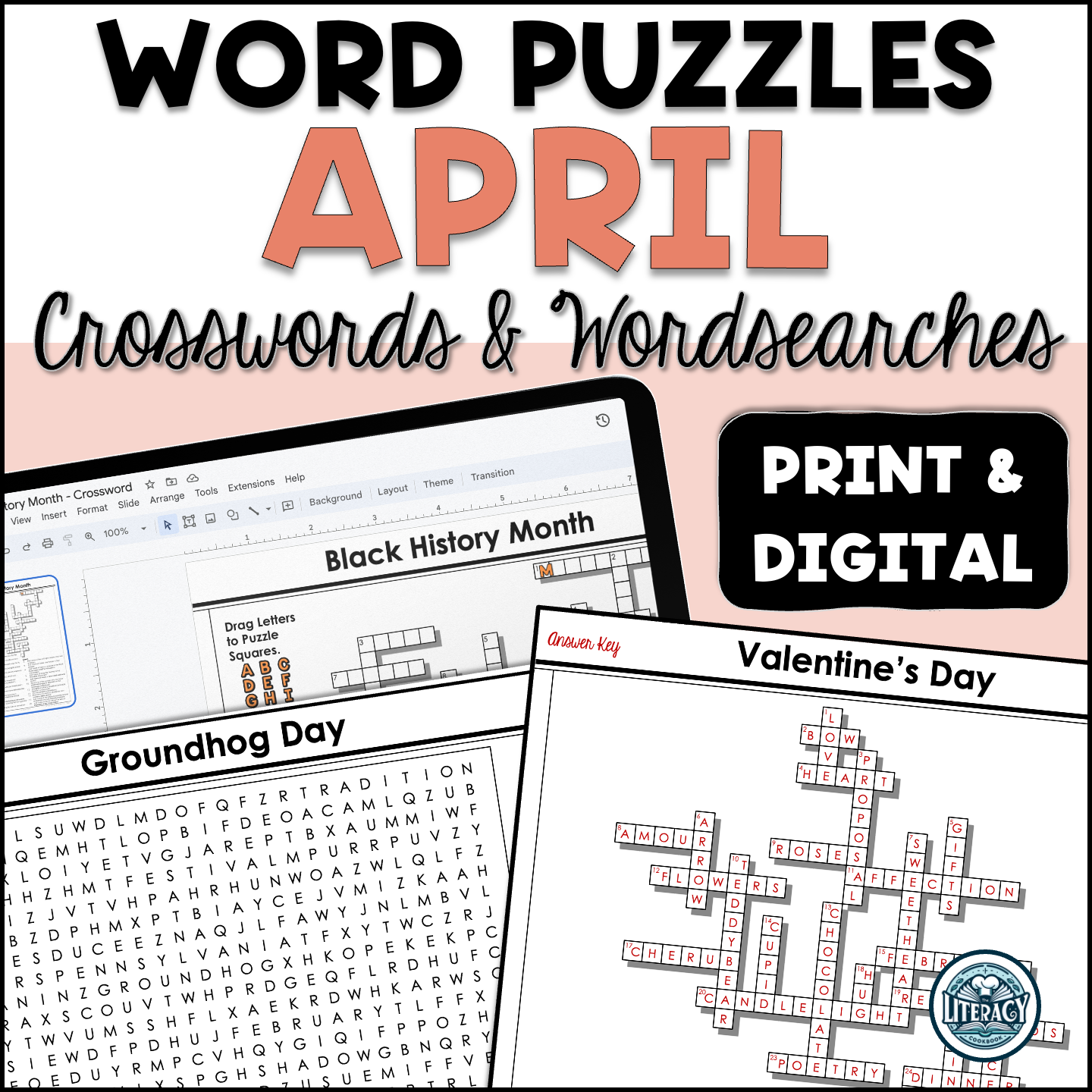 April Crossword Puzzles U0026 Word Search Middle U0026 High School 