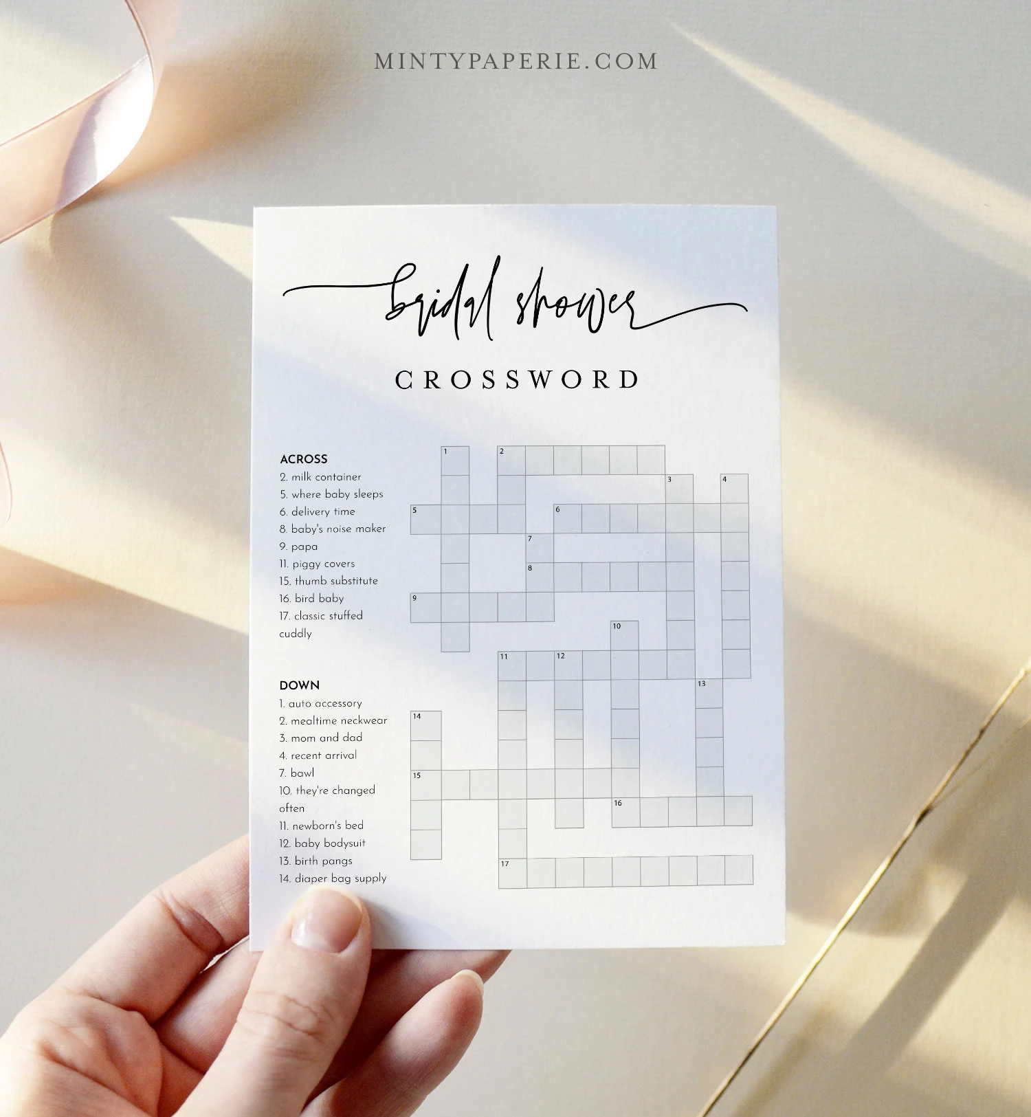 Baby Crossword Puzzle Printable