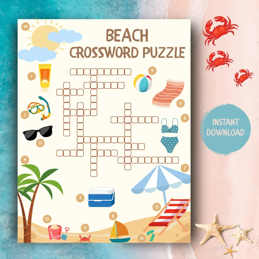 Beach Crossword Puzzle I Beach Party Game I Beach Game For Kids U0026 Adults I Printable Homeschool Game I Beach Team Game I Kids Activities I Etsy Beach Crossword Puzzle I Beach Party Game I Beach Game For Kids U0026 Adults I Printable Homeschool Game I Beach Team Game I Kids Activities I Etsy