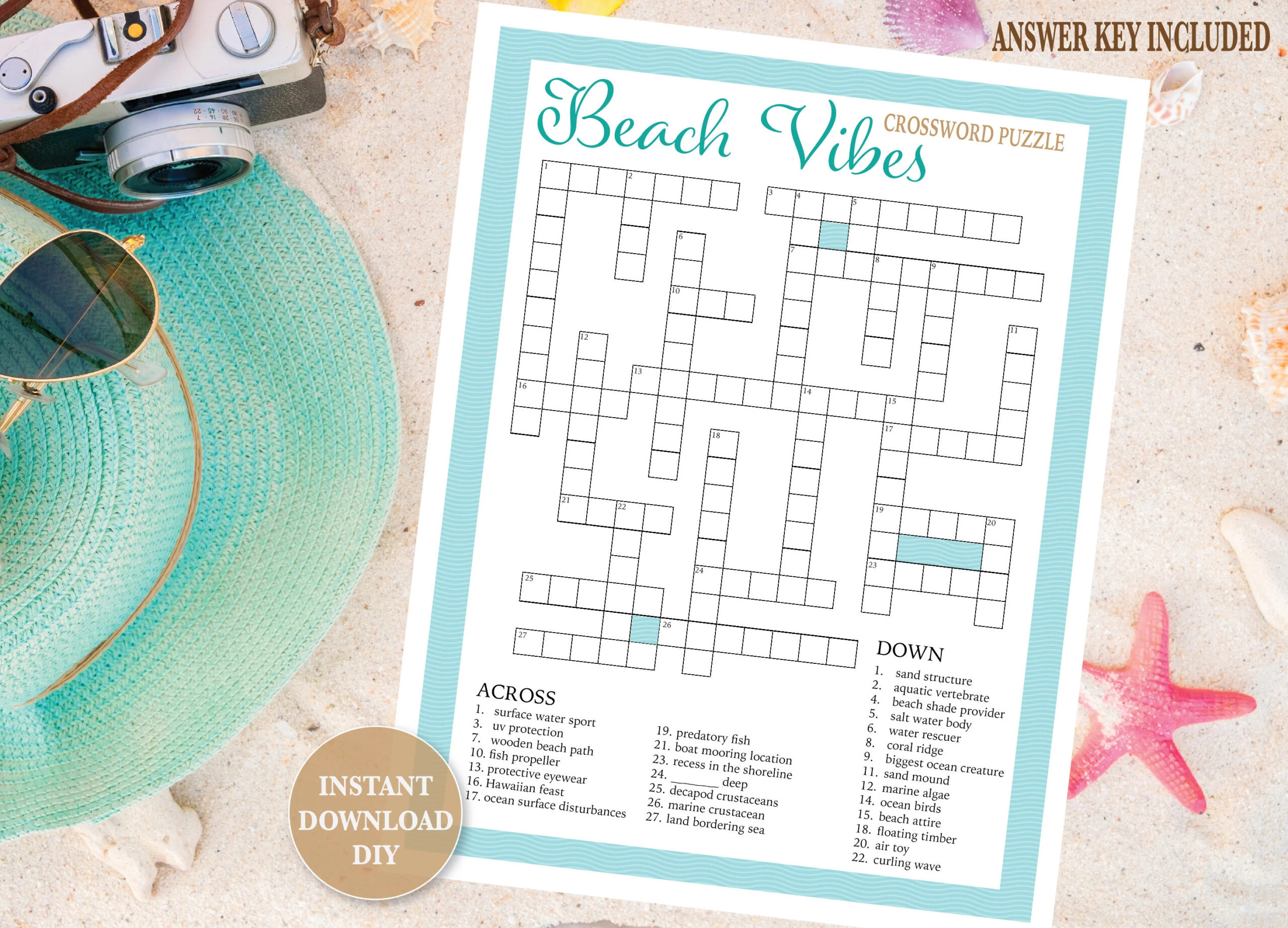 Beach Vibes Summer Crossword Puzzle Printable Game Summer Activity For Classroom Seniors Party Or Office Etsy Beach Vibes Summer Crossword Puzzle Printable Game Summer Activity For Classroom Seniors Party Or Office Etsy