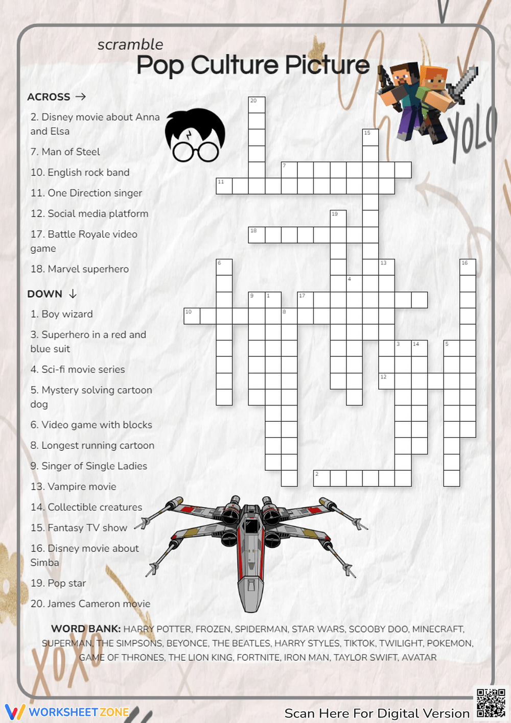 Free Boys Crossword Puzzles Printable Disney