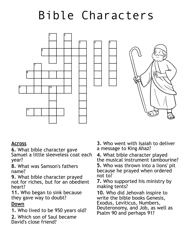 Free Printable Bible Crossword Puzzles for Kids