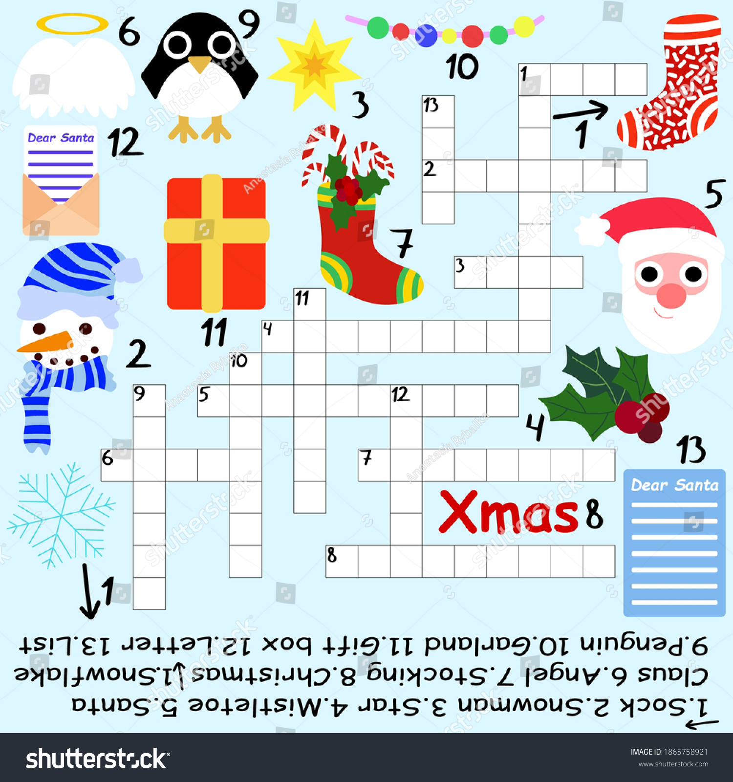 Big Christmas Crossword Stock Vector Illustration Stock Vector Royalty Free 1865758921 Shutterstock