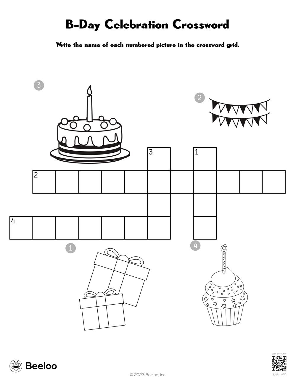 Happy Birthday Crossword Puzzles Printable