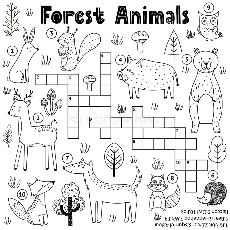 Free Printable Animal Crossword