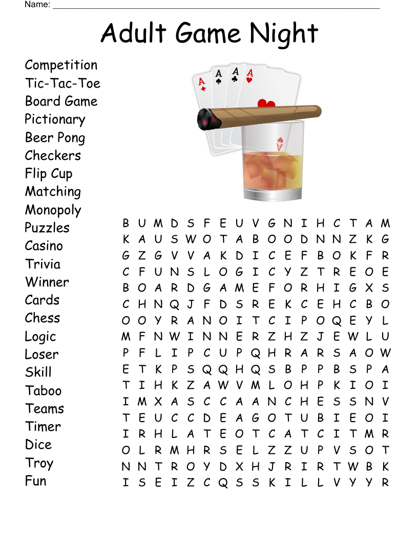 Board Games Crossword WordMint