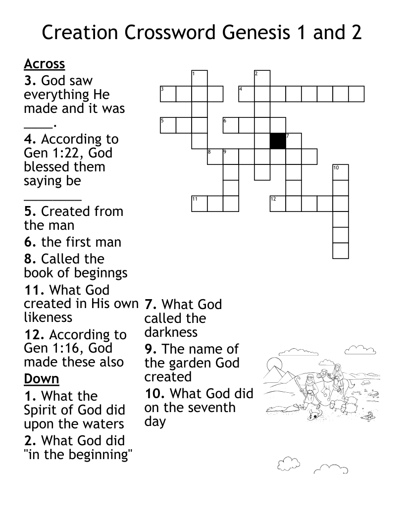 Book Of Genesis Crossword WordMint