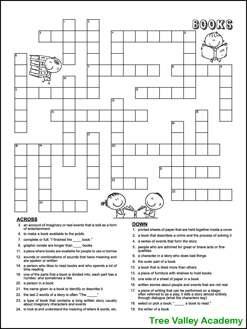 1st Grade Vocabulary Crossword with Word Bank Printable