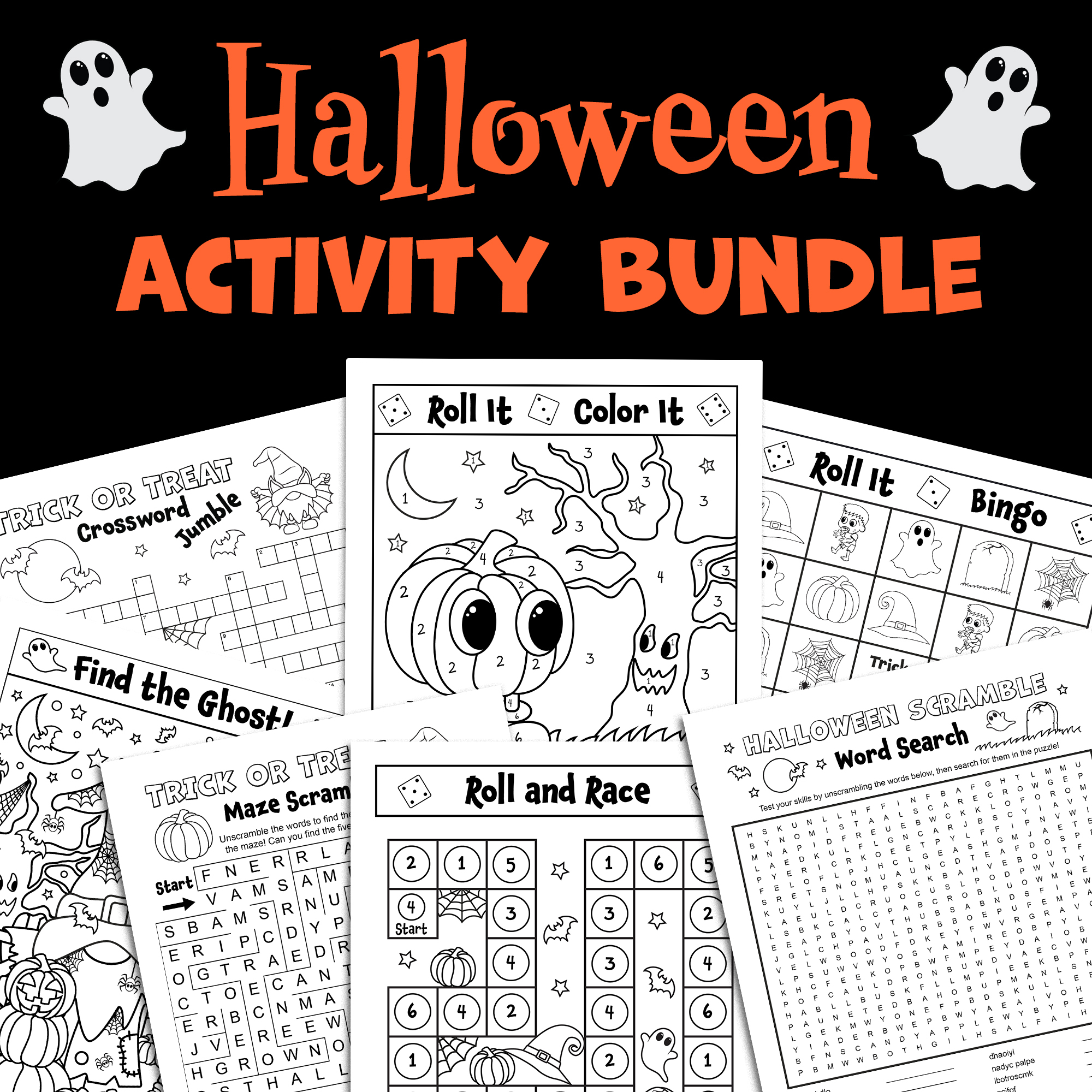 BUNDLE Halloween Activities Word Search Crossword Puzzle Color By Number Roll And Cover Math Games Bingo Classful BUNDLE Halloween Activities Word Search Crossword Puzzle Color By Number Roll And Cover Math Games Bingo Classful