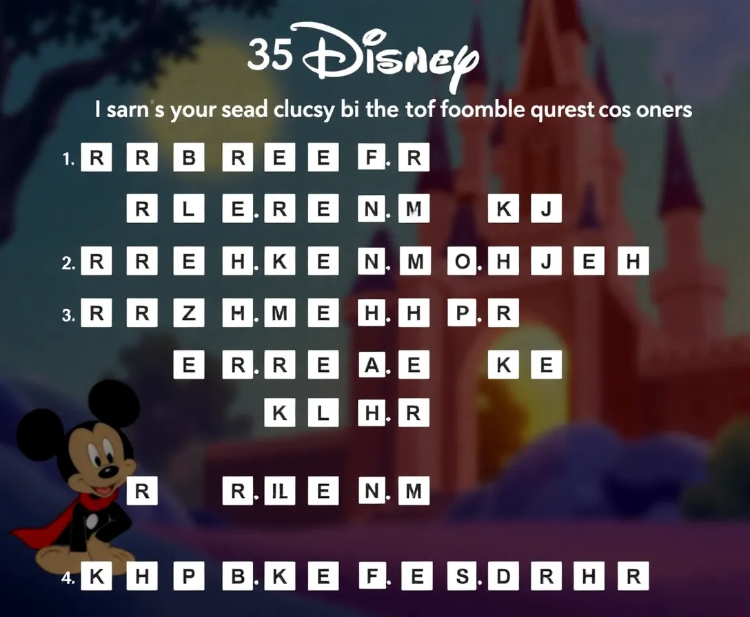 Crossword Puzzles Printable Disney Characters