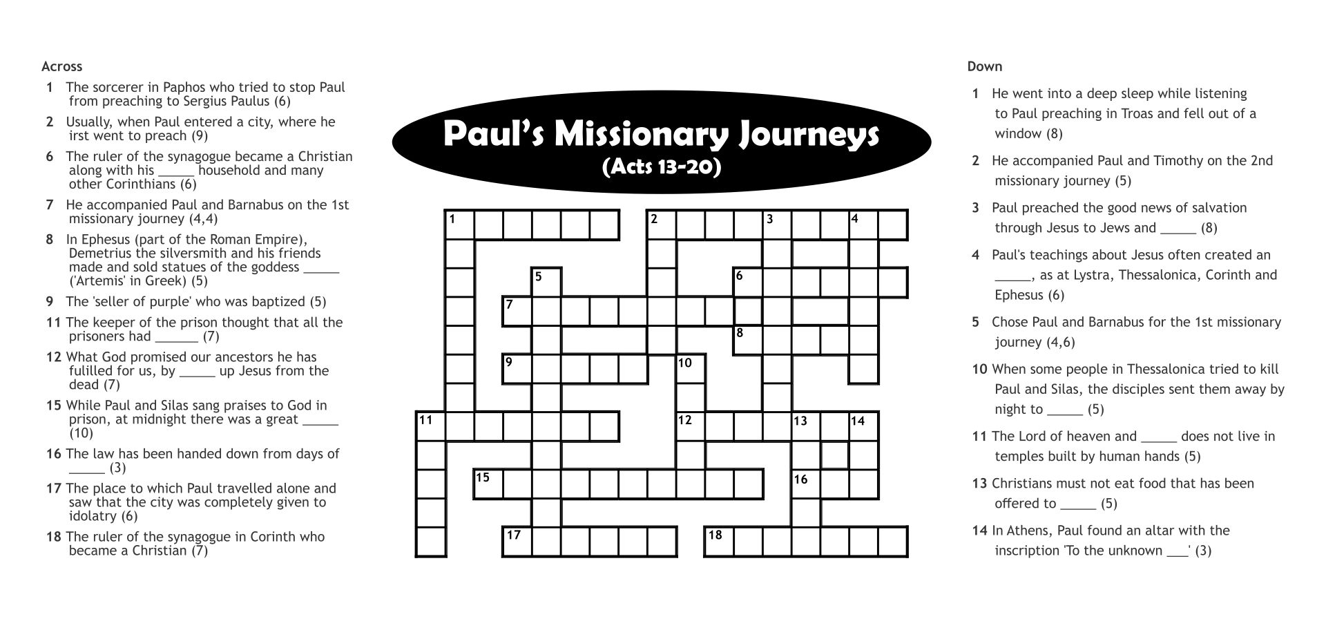 Christian Crossword Puzzles 10 Free PDF Printables Printablee