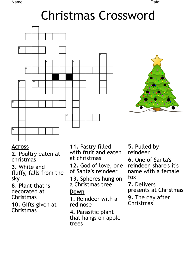 christmas crossword wordmint