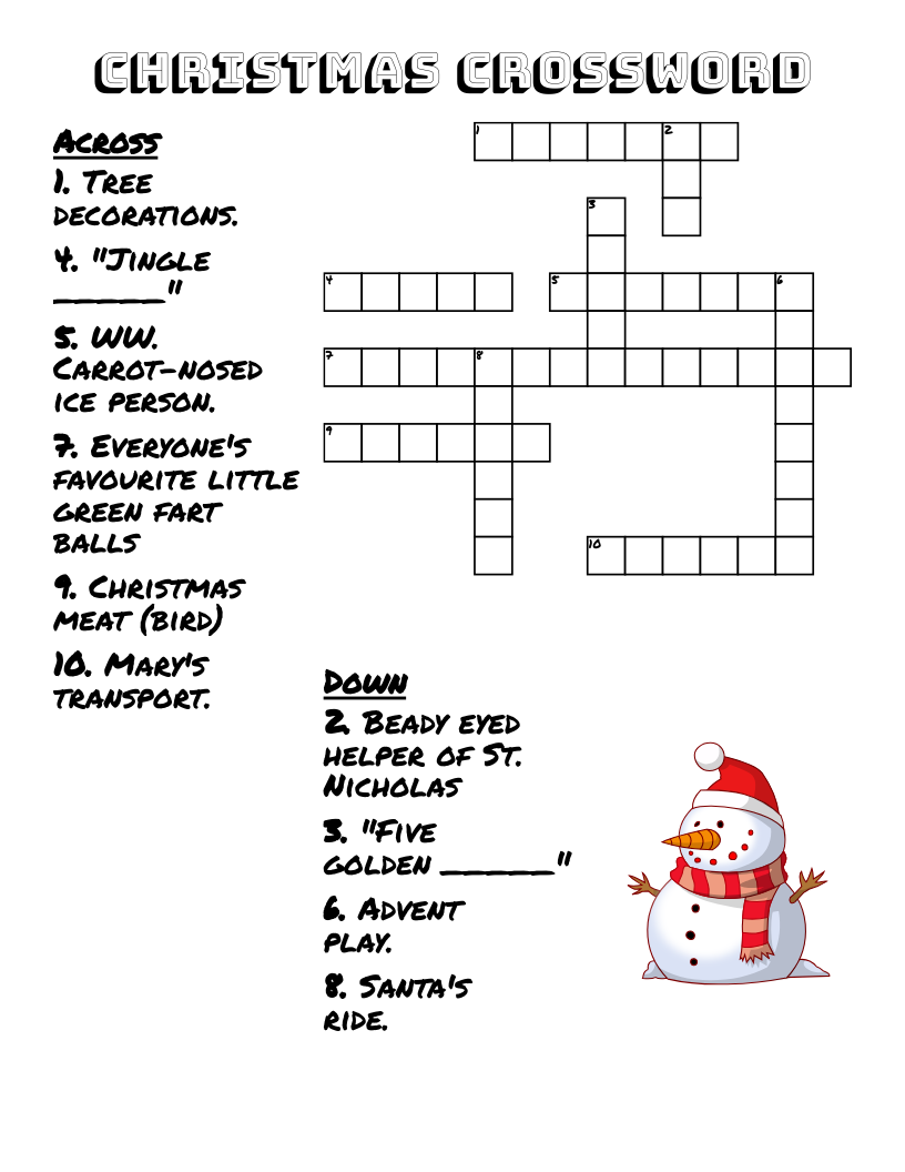 christmas crossword wordmint