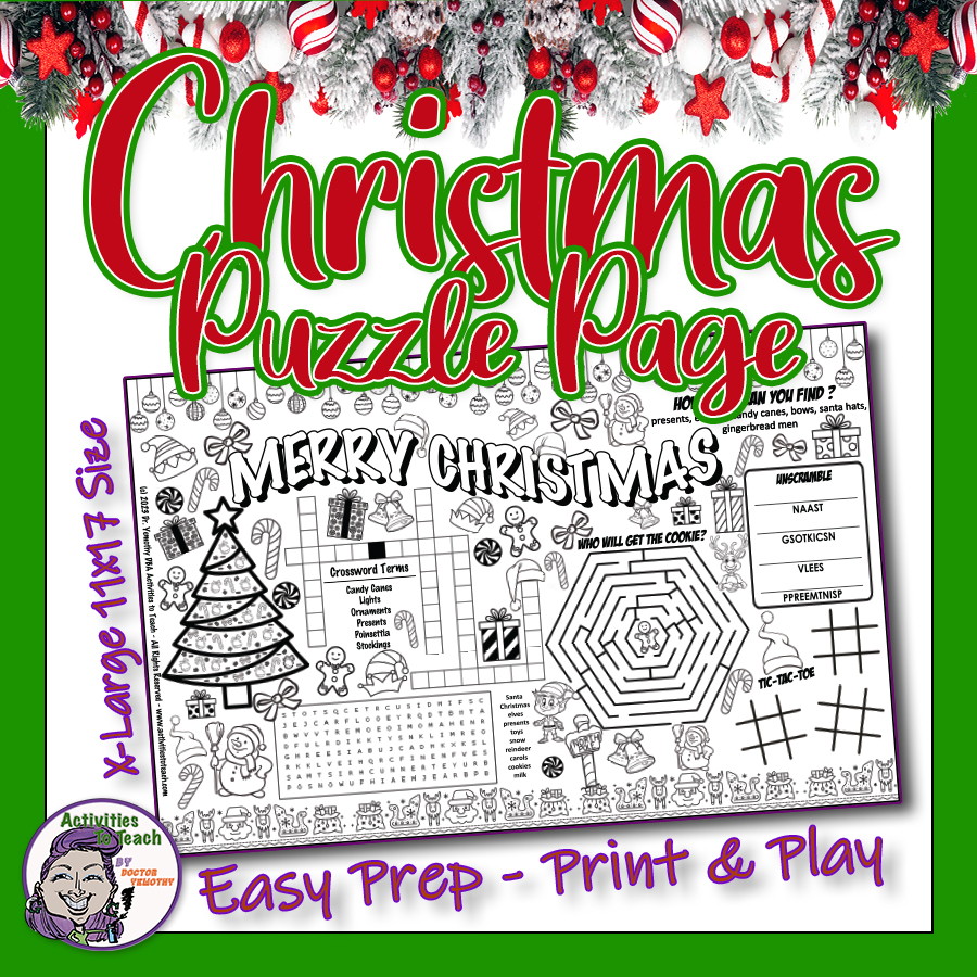 Teenage Crossword Puzzle Christmas Free Printable Free