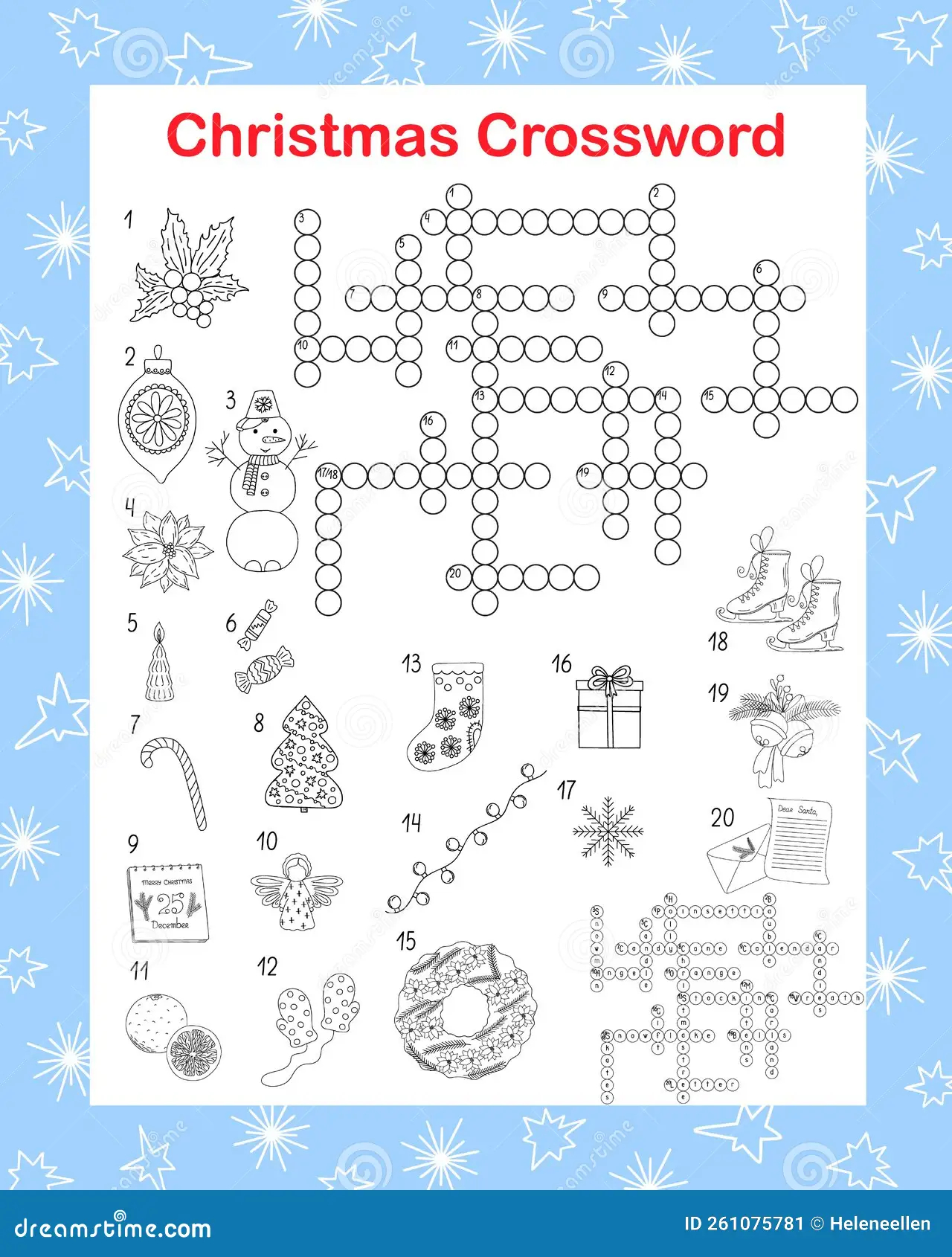 Christmas Crossword Search Printable