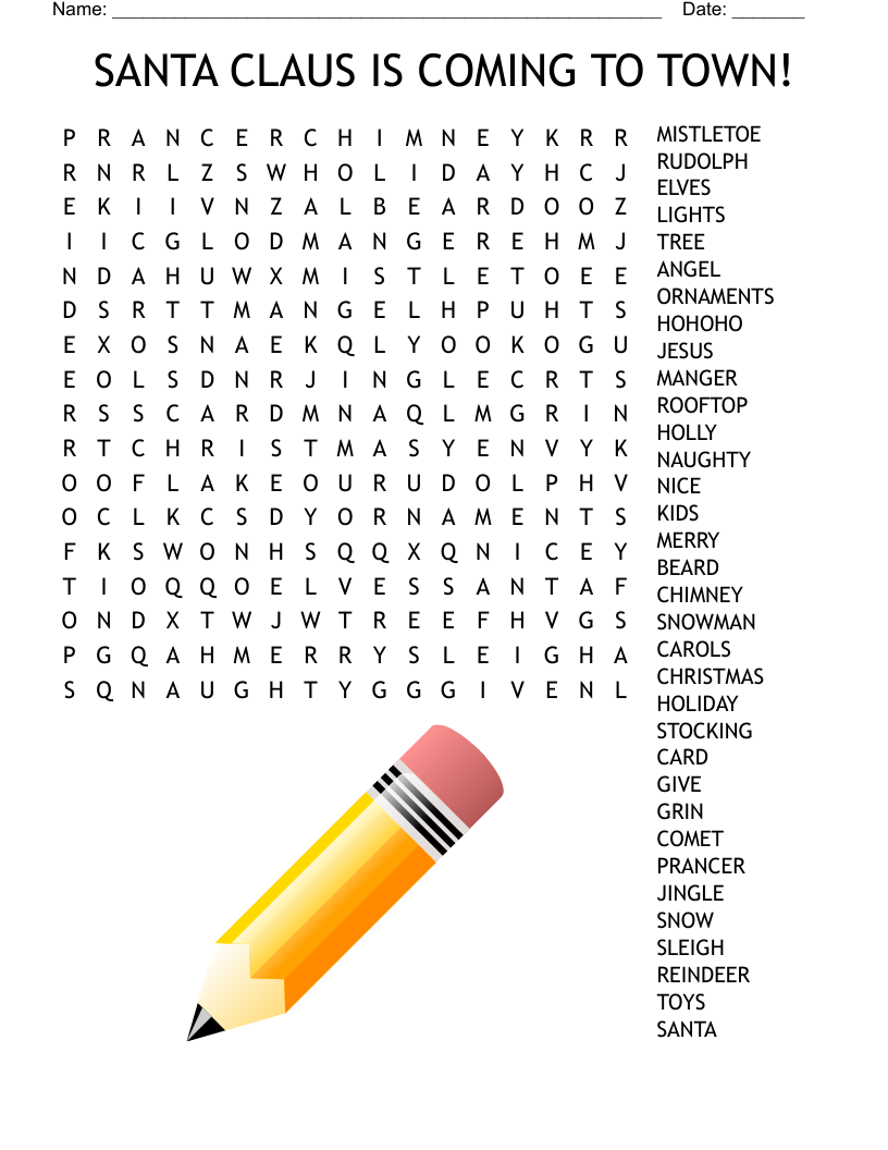 Christmas Song Crossword Puzzle Printable