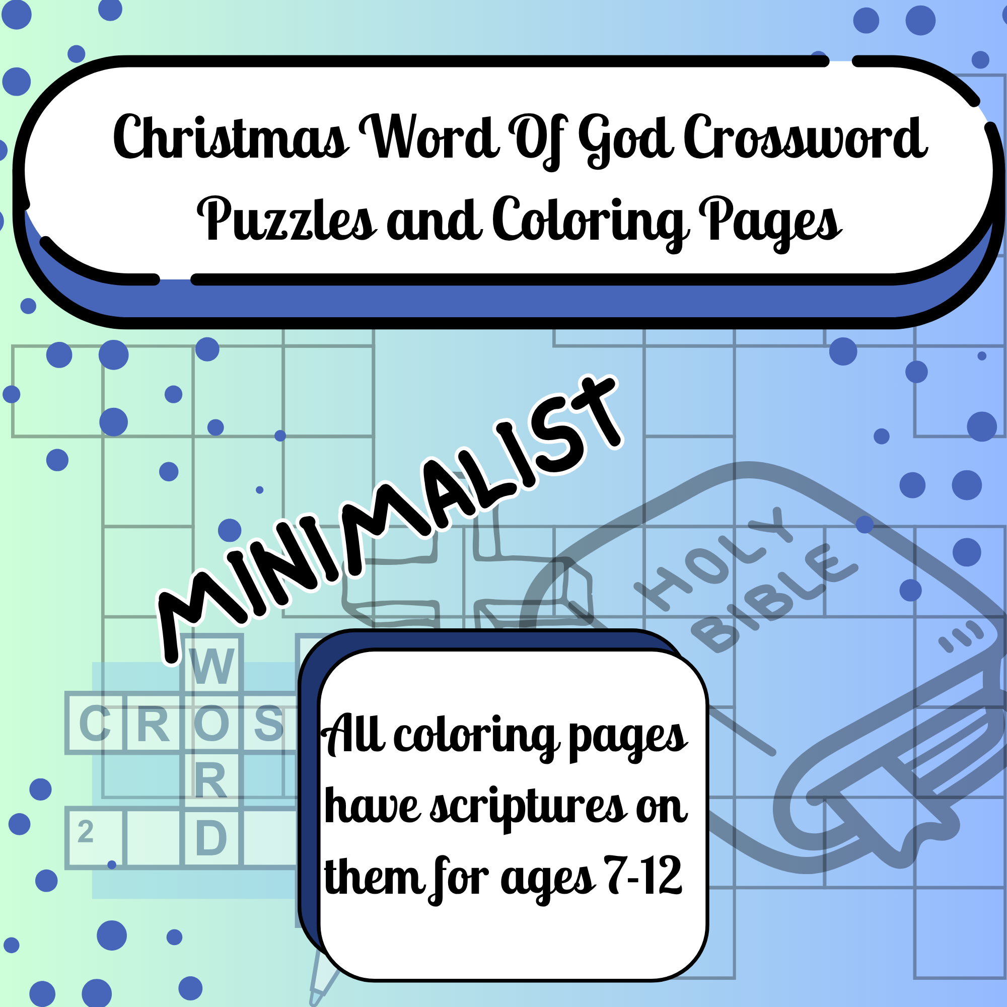 Christmas Word Of God Crossword Puzzles And Coloring Pages All Coloring Pages Have Scriptures On Them