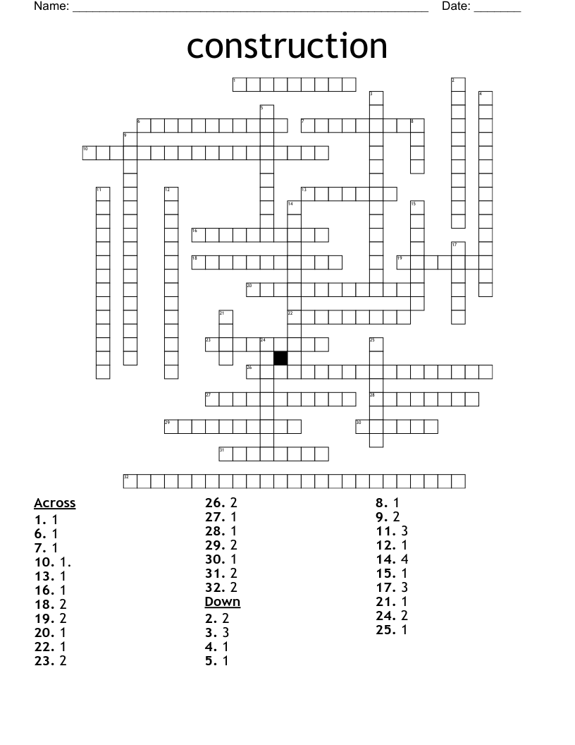 Construction Crossword WordMint