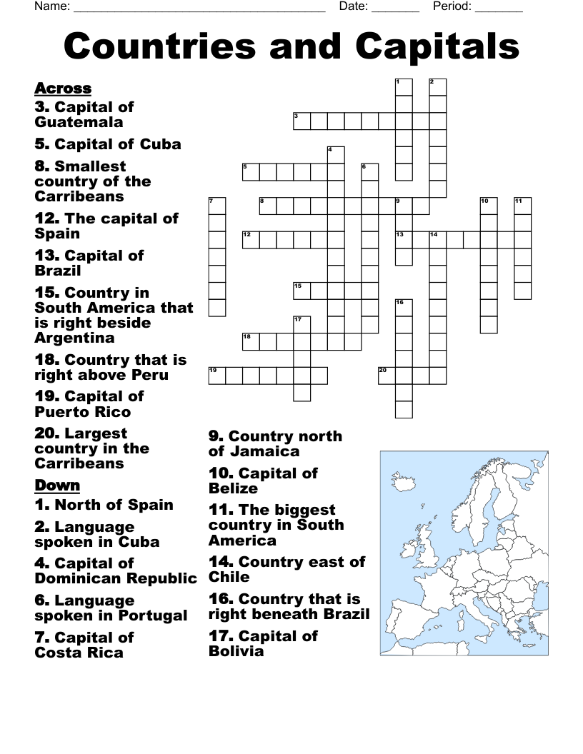 Countries Of The World Crossword WordMint Countries Of The World Crossword WordMint