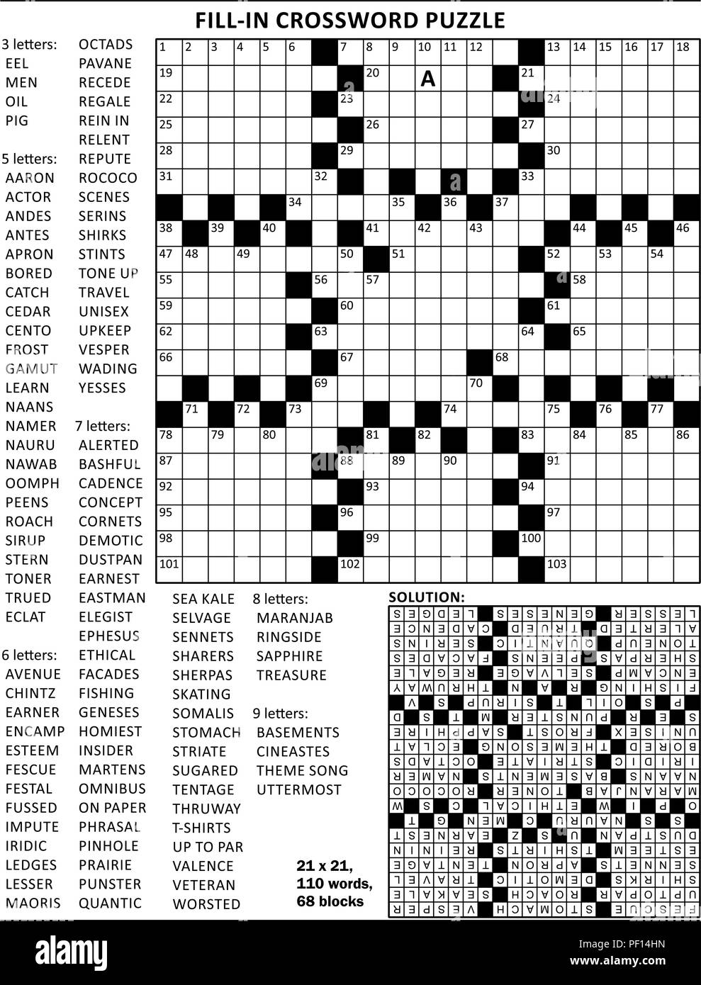 Crossword Fill In Puzzle Hi res Stock Photography And Images Alamy