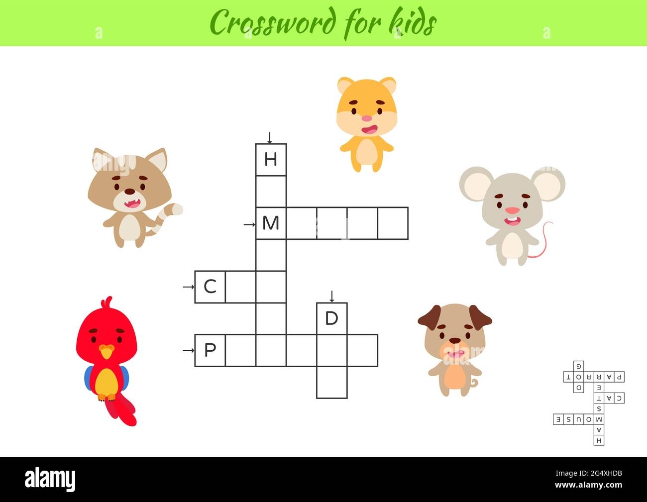 Printable Free Animal Crossword Puzzles for Kids