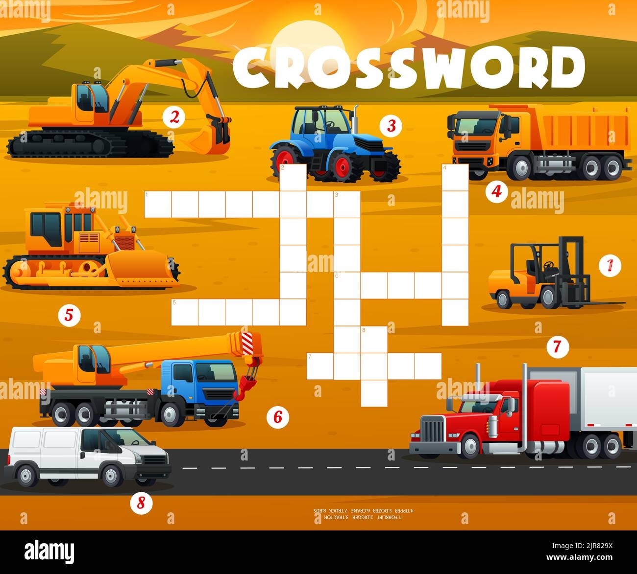 Crossword Grid Quiz Game Construction Machinery And Industrial Transport Kids Alphabet Learning Riddle Vector Worksheet Or Crossword Game With Bulldozer Excavator And Tractor Dumper Truck Van Stock Vector Image Art Crossword Grid Quiz Game Construction Machinery And Industrial Transport Kids Alphabet Learning Riddle Vector Worksheet Or Crossword Game With Bulldozer Excavator And Tractor Dumper Truck Van Stock Vector Image Art