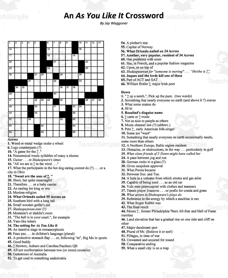 Difficult Crossword Puzzles Printable