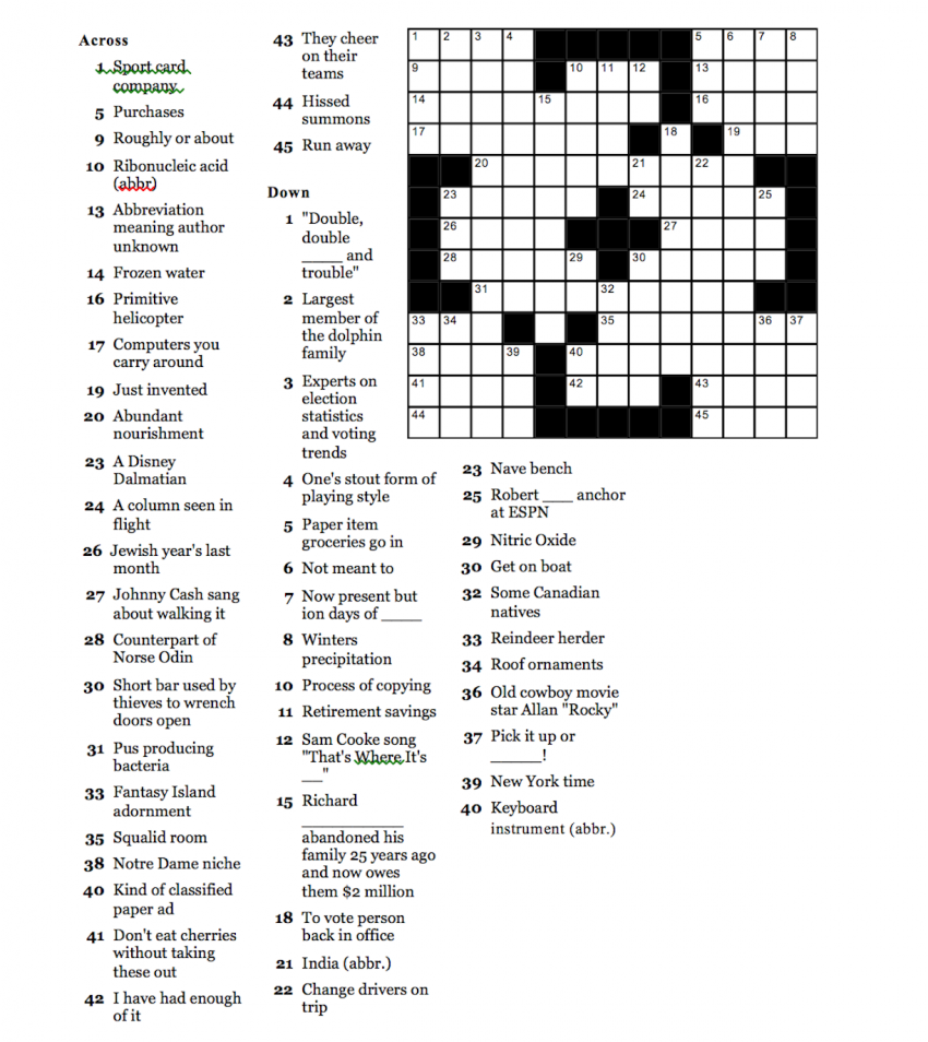 Crossword Puzzle August 8 2018 Geneva Shore Report