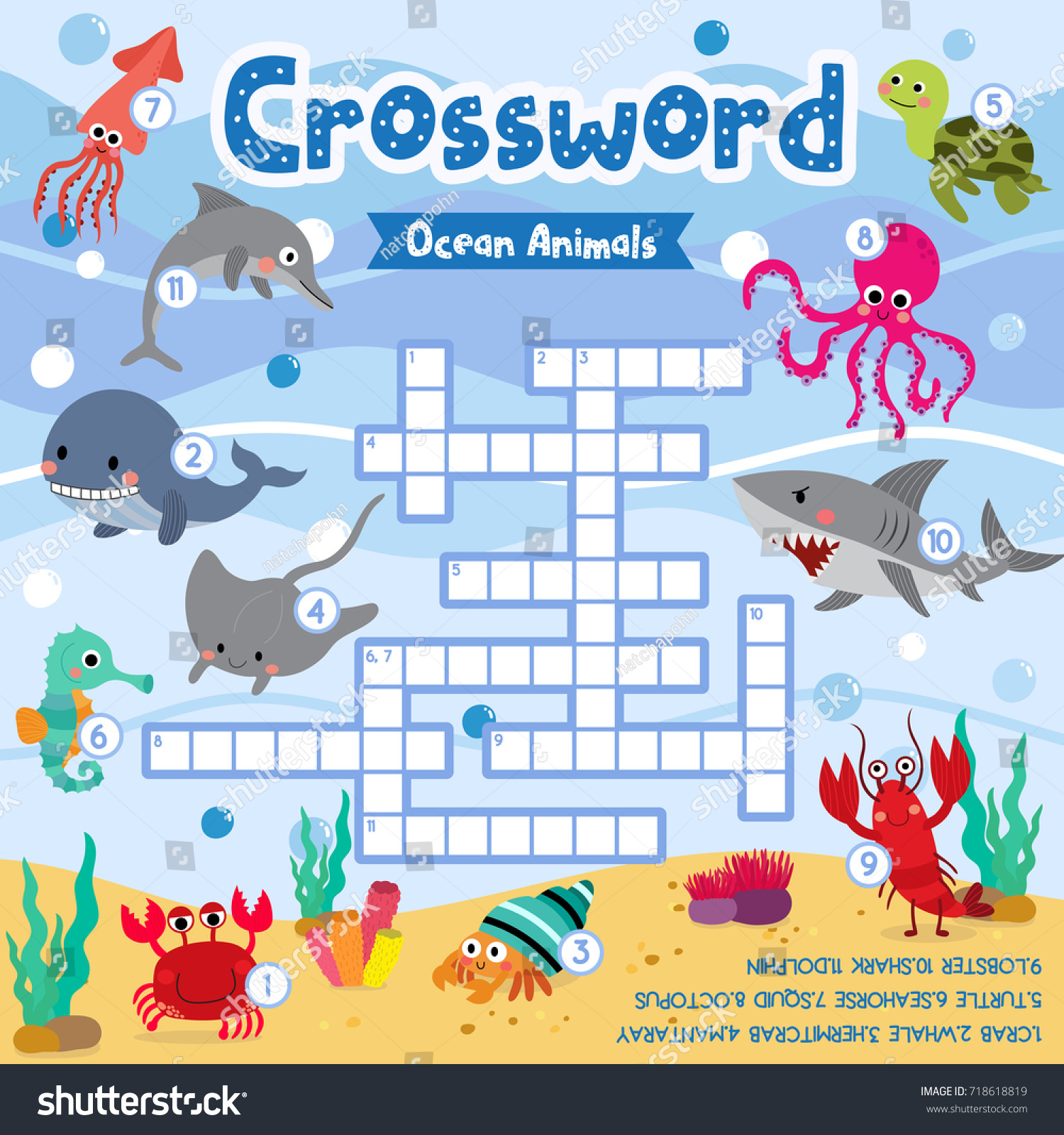 Printable Animal Crossword Puzzles for Kids