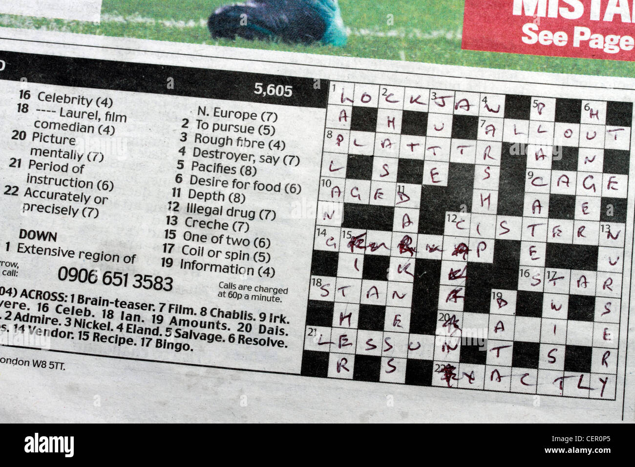 Daily Mail Newspaper 24th December 2010 Crossword Puzzle Completed Stock Photo Alamy Daily Mail Newspaper 24th December 2010 Crossword Puzzle Completed Stock Photo Alamy