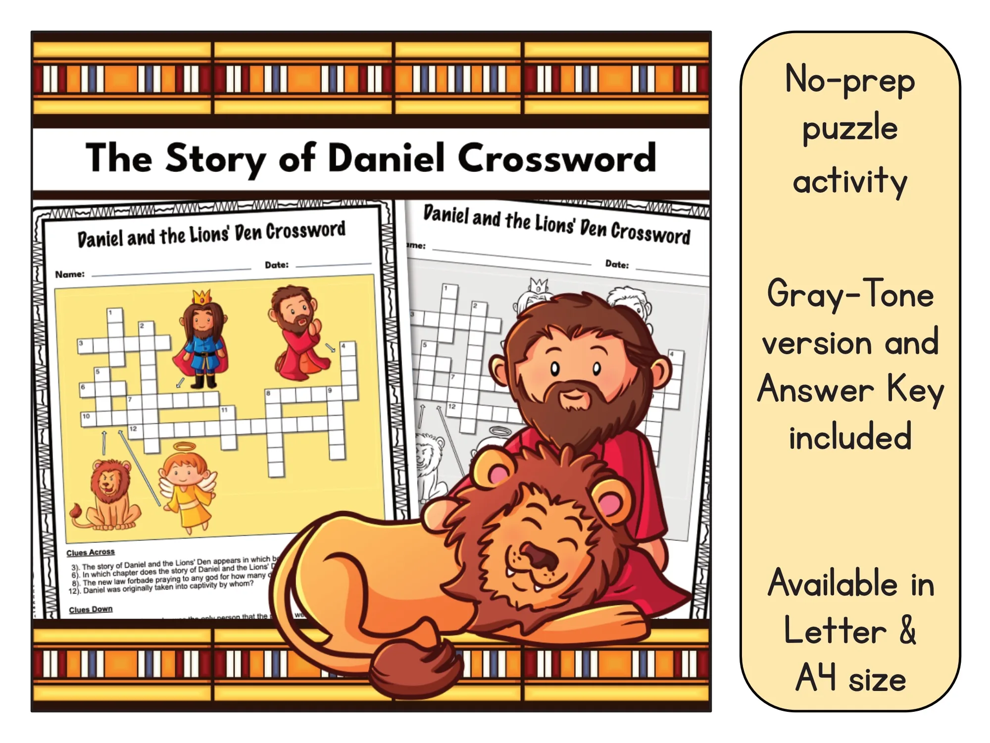 Bible Crossword Puzzles Printable PDF