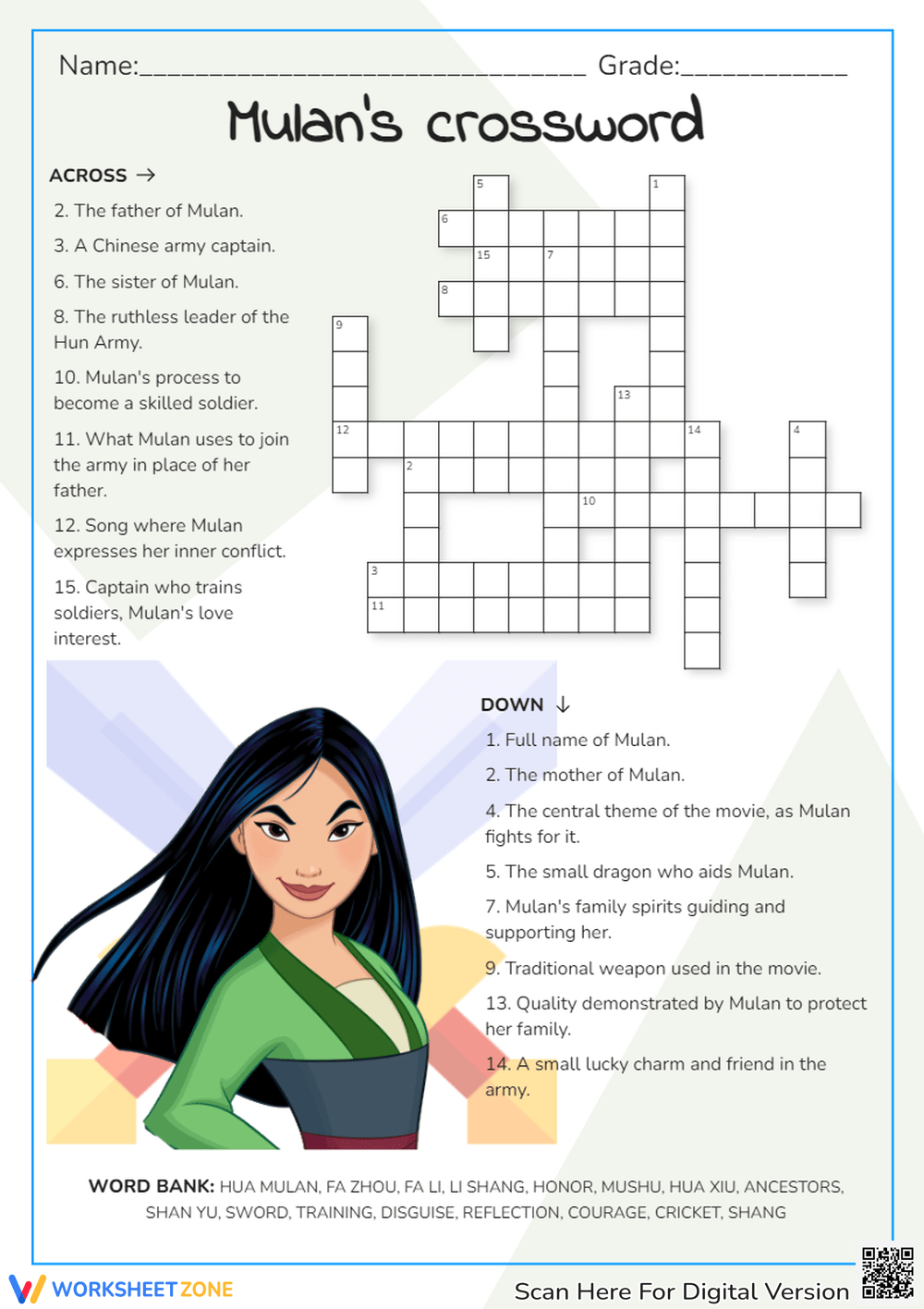 Disney Crossword Puzzles Worksheets 2025