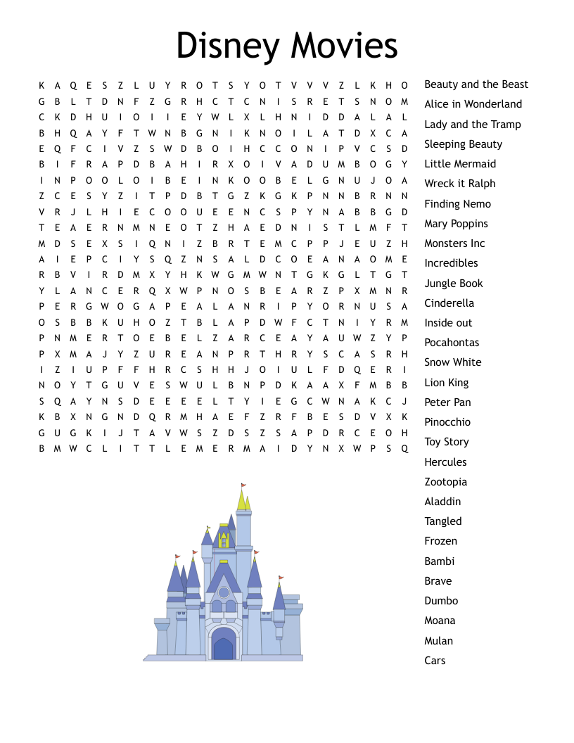 Disney Crossword WordMint
