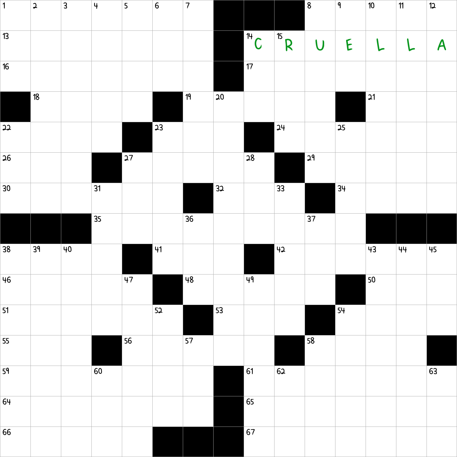Disney Villain With Black and white Hair NYT Crossword Clue November 13 2024