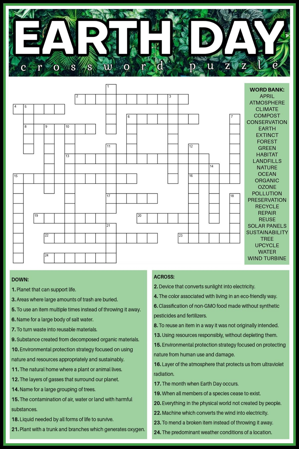 Printable Crossword Puzzles with Word Bank Printable Crossword Puzzles with Word Bank