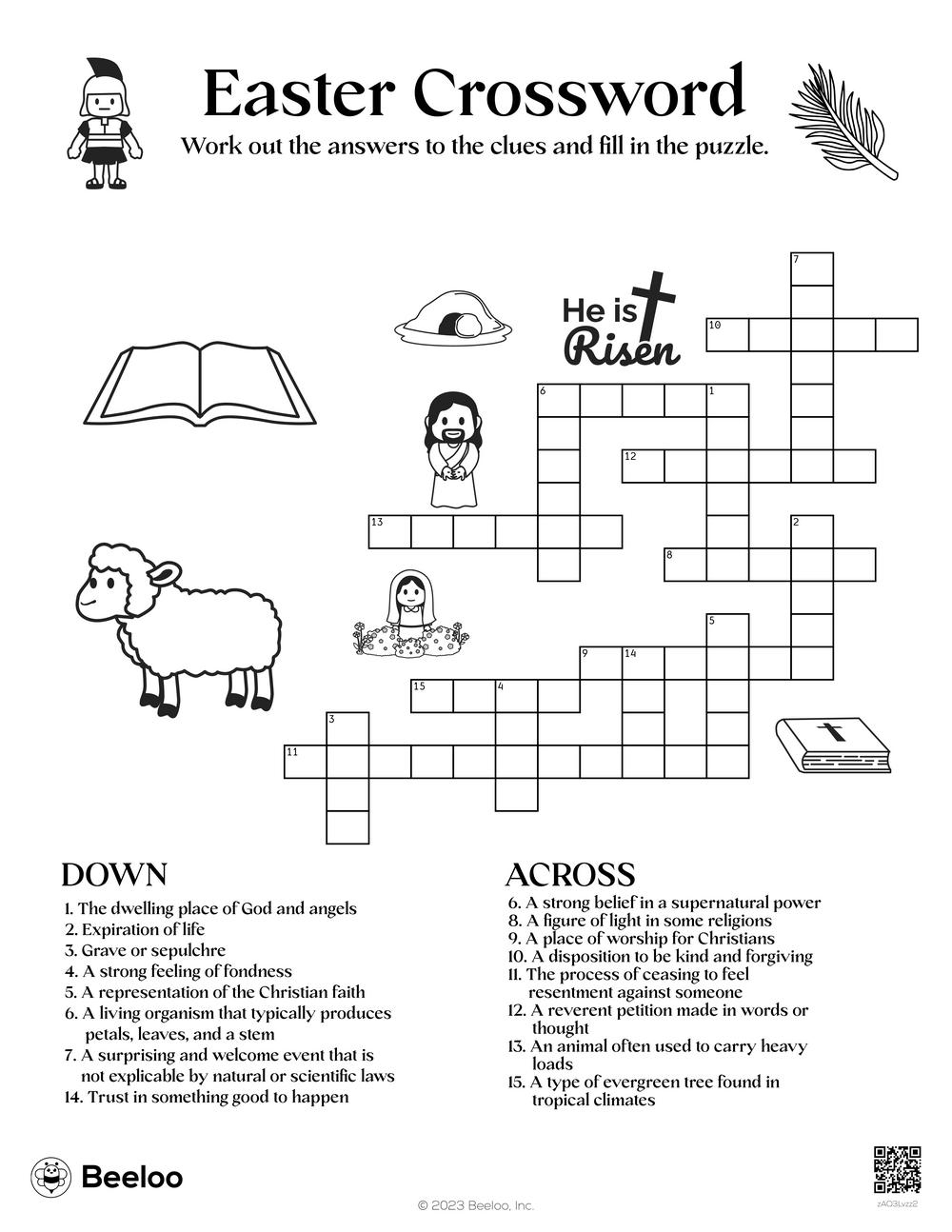 Easter Crossword Beeloo Printable Crafts And Activities For Kids