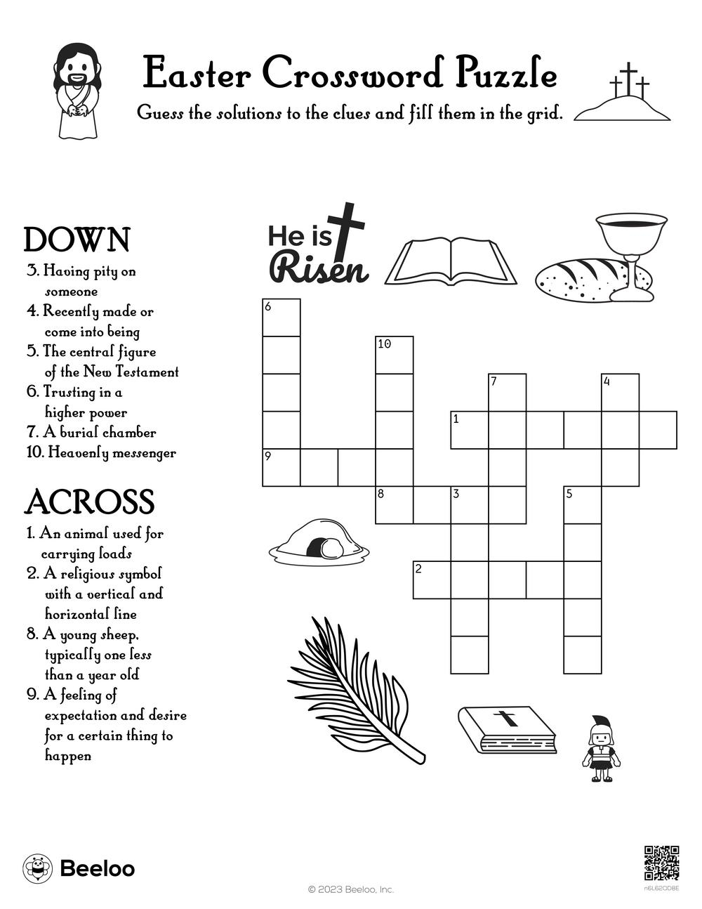 easter crossword puzzle beeloo printable crafts and activities for kids