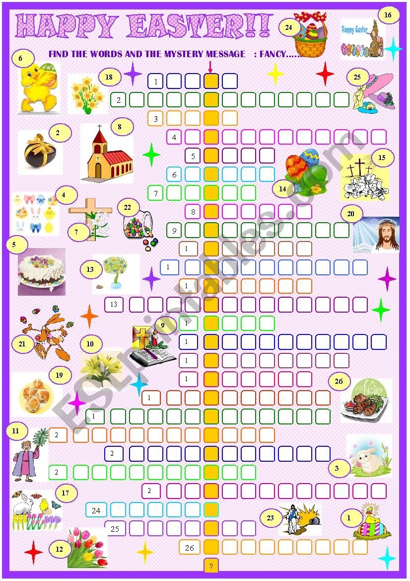 Easter Crossword Puzzle ESL Worksheet By Spied d aignel Easter Crossword Puzzle ESL Worksheet By Spied d aignel
