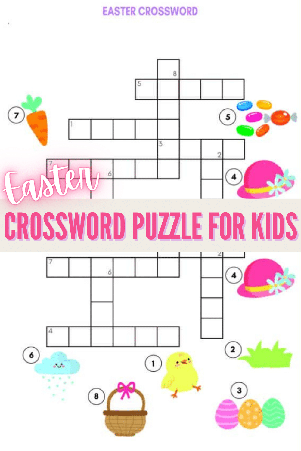 Easter Crossword Puzzles for Kids Printable