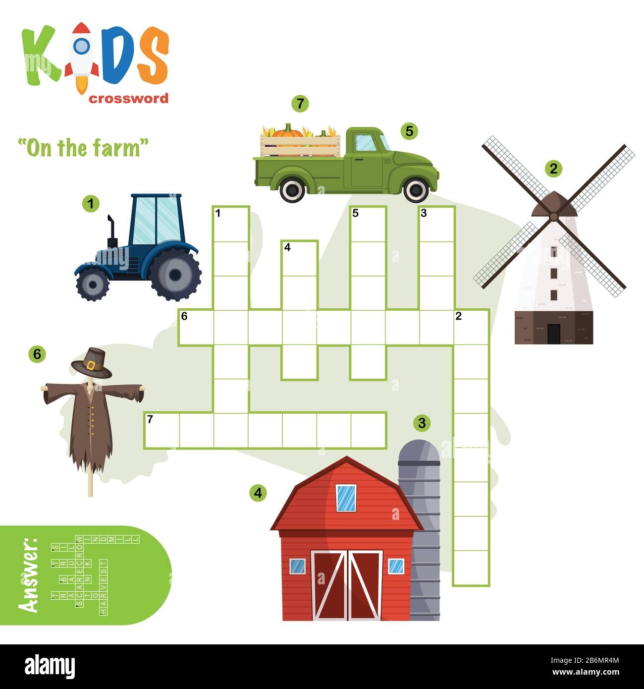 Easy Crossword Puzzle On The Farm For Children In Elementary And Middle School Fun Way To Practice Language Comprehension And Expand Vocabulary I Stock Vector Image Art Alamy