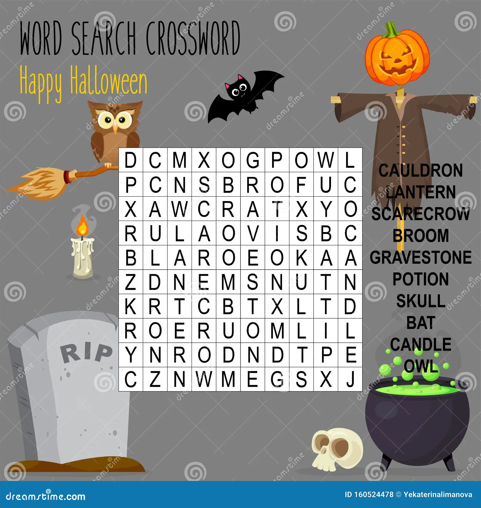 Halloween Crossword Easy Printable